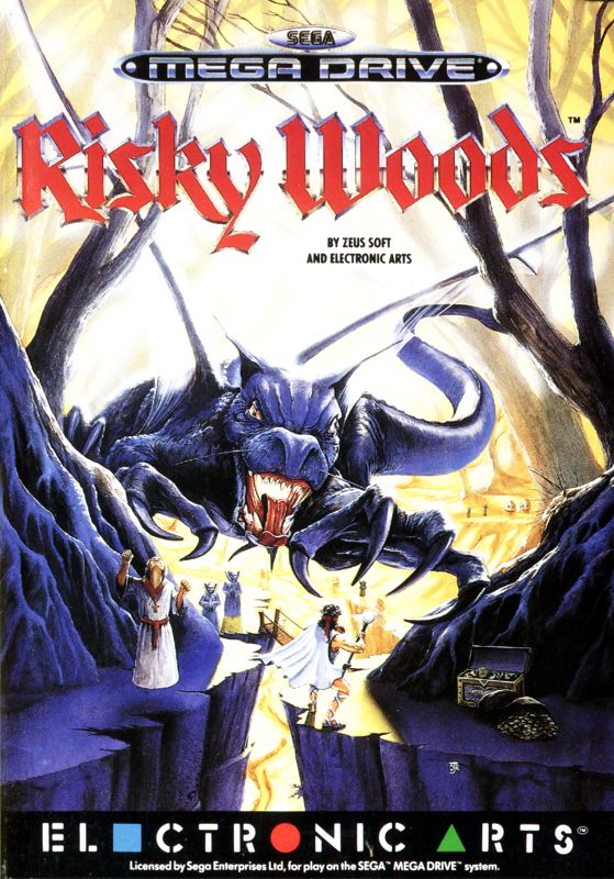 Risky Woods box art for Sega Mega Drive